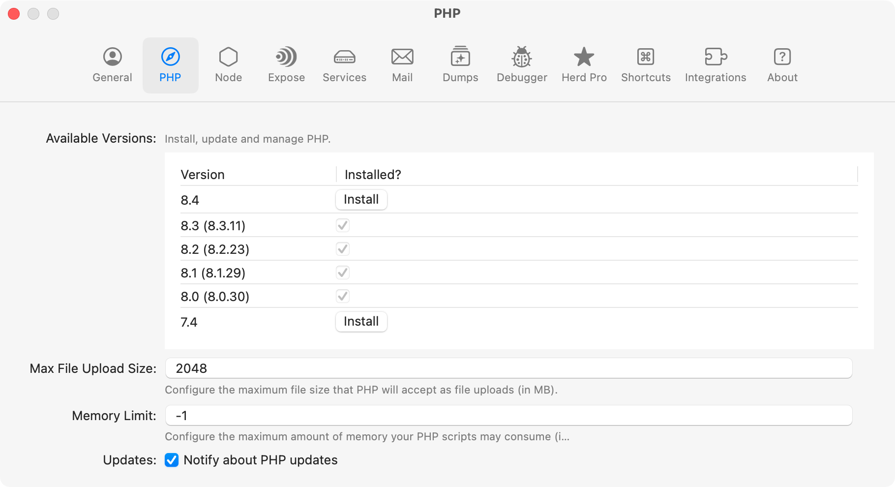 PÜHP Settings